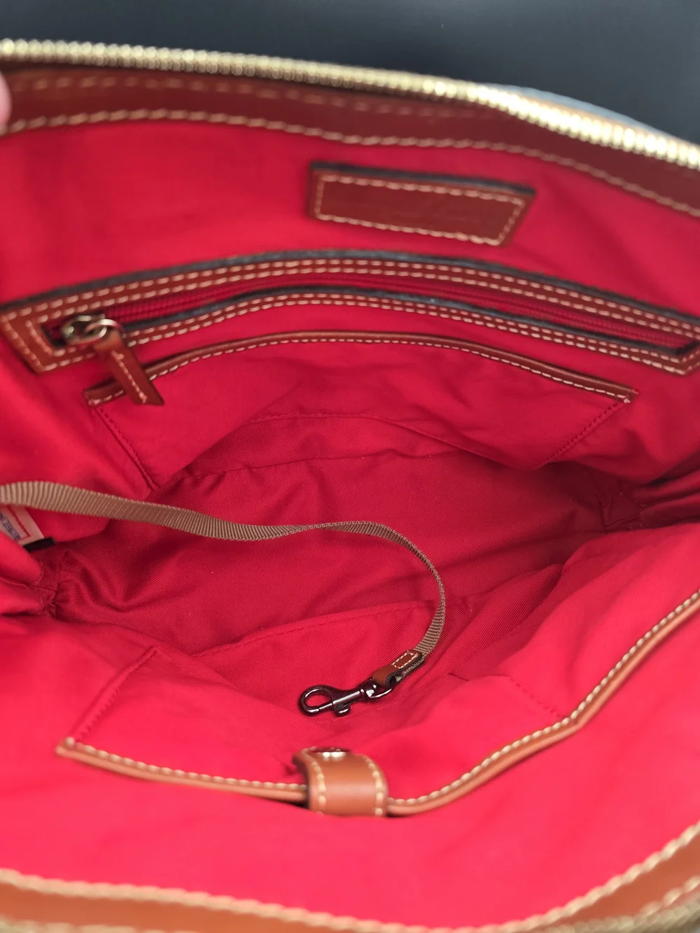 Dooney & Bourke Black and Brown Pebble Leather Satchel